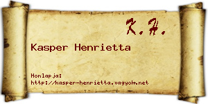 Kasper Henrietta névjegykártya